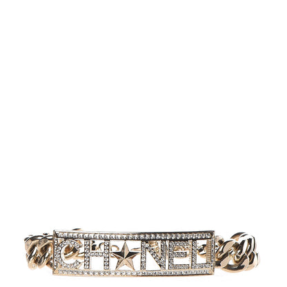 Chanel Crystal Chain Logo Bracelet Gold 1 of 5