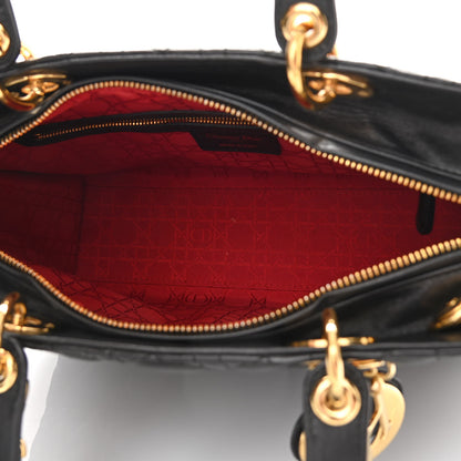 Christian Dior Lambskin Cannage Large Lady Dior Black 5 of 10