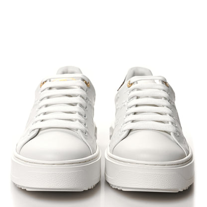Louis Vuitton Calfskin Monogram Debossed Time Out Sneakers 38 White 2 of 8
