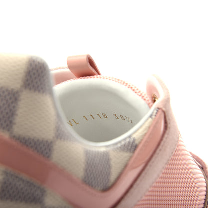 Louis Vuitton Suede Damier Azur Run Away Sneakers 38.5 Pink 10 of 10