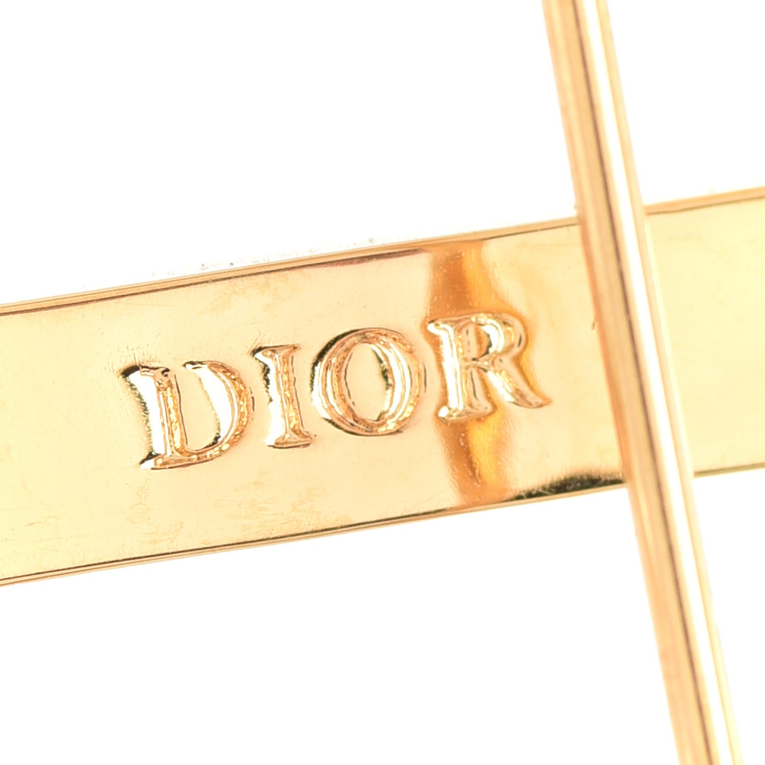 Christian Dior Crystal Pearl CD Logo Brooch Gold 4 of 5