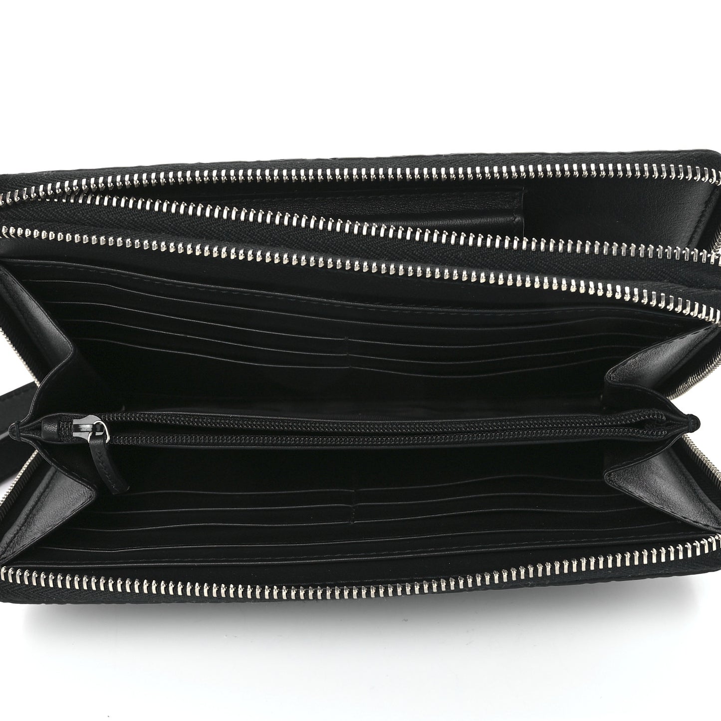 Soft Microguccissima Zip Around Top Handle Travel Wallet Carbon