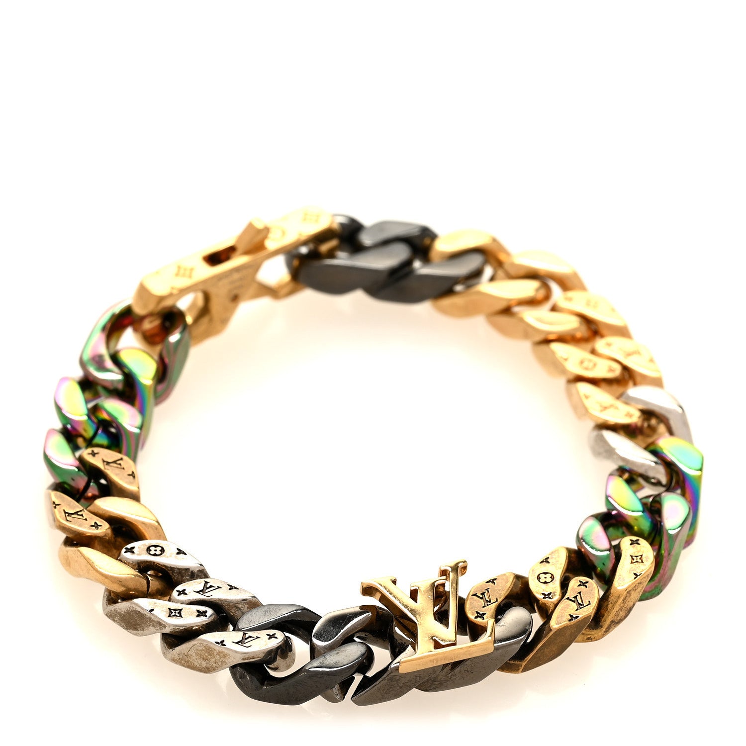 Louis Vuitton Metal Signature Chain Bracelet Rainbow 1 of 4
