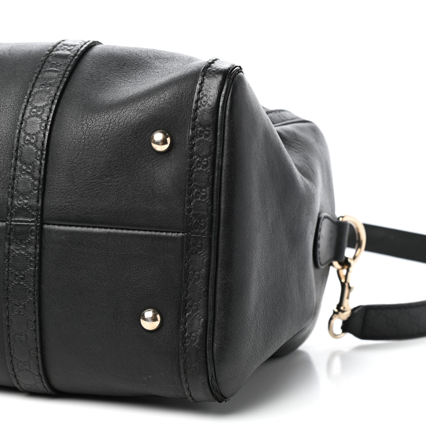 Calfskin Microguccissima Trim Medium Boston Black