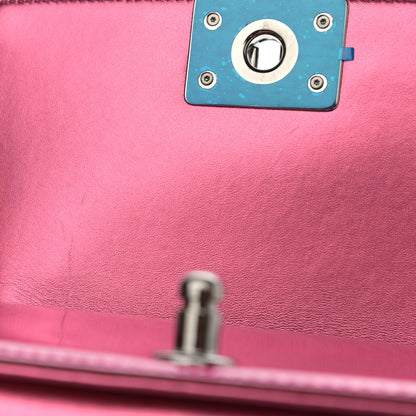 Chanel Metallic Patent Calfskin Quilted Small Boy Flap Pink 12 of 13