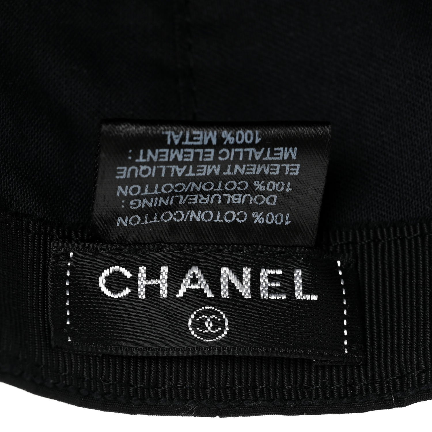 Chanel Cotton CC Cap Hat Black 9 of 10