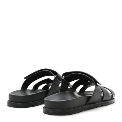 Hermes Calfskin Womens Chypre Sandals 40.5 Black 5 of 9
