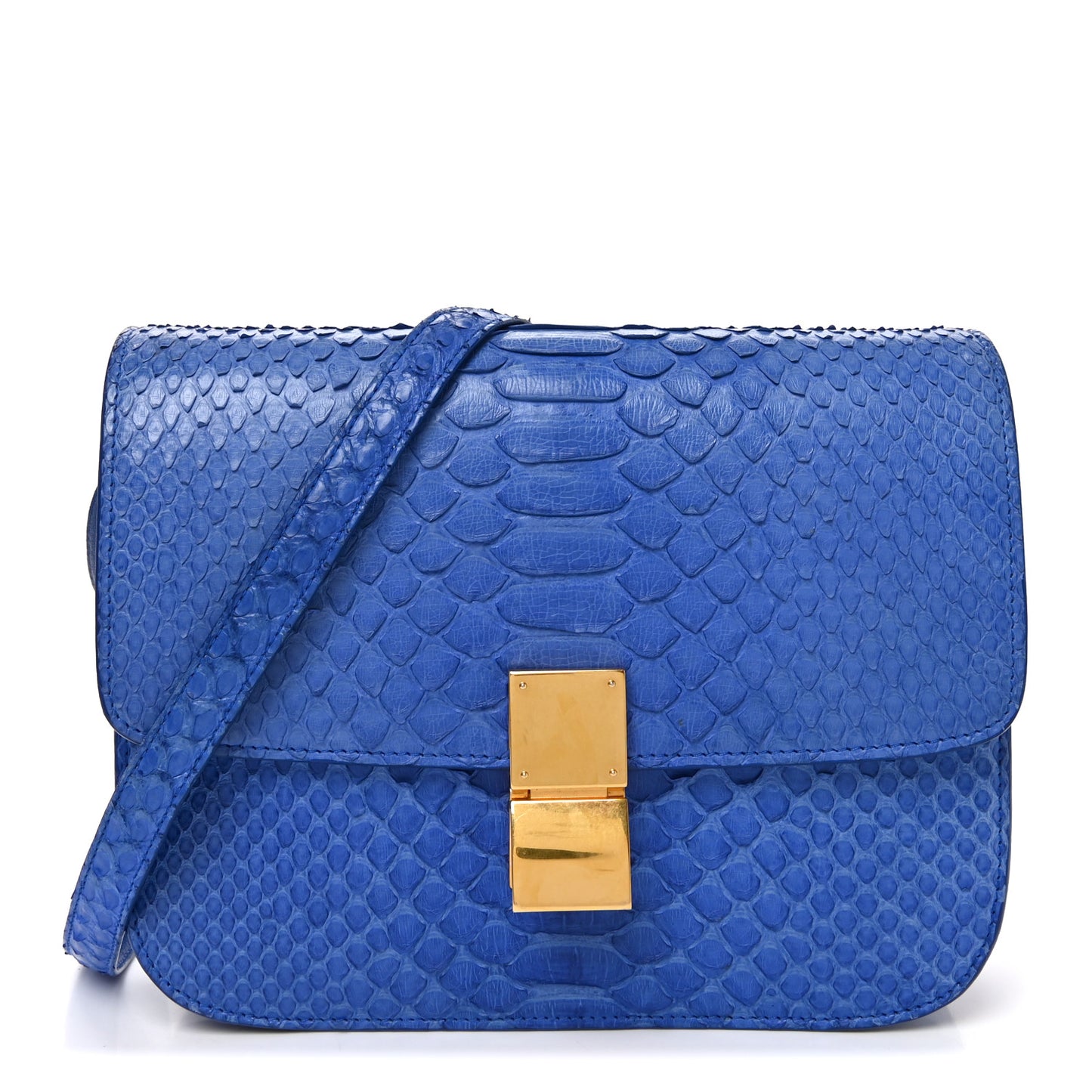 Snakeskin Medium Classic Box Flap Blue