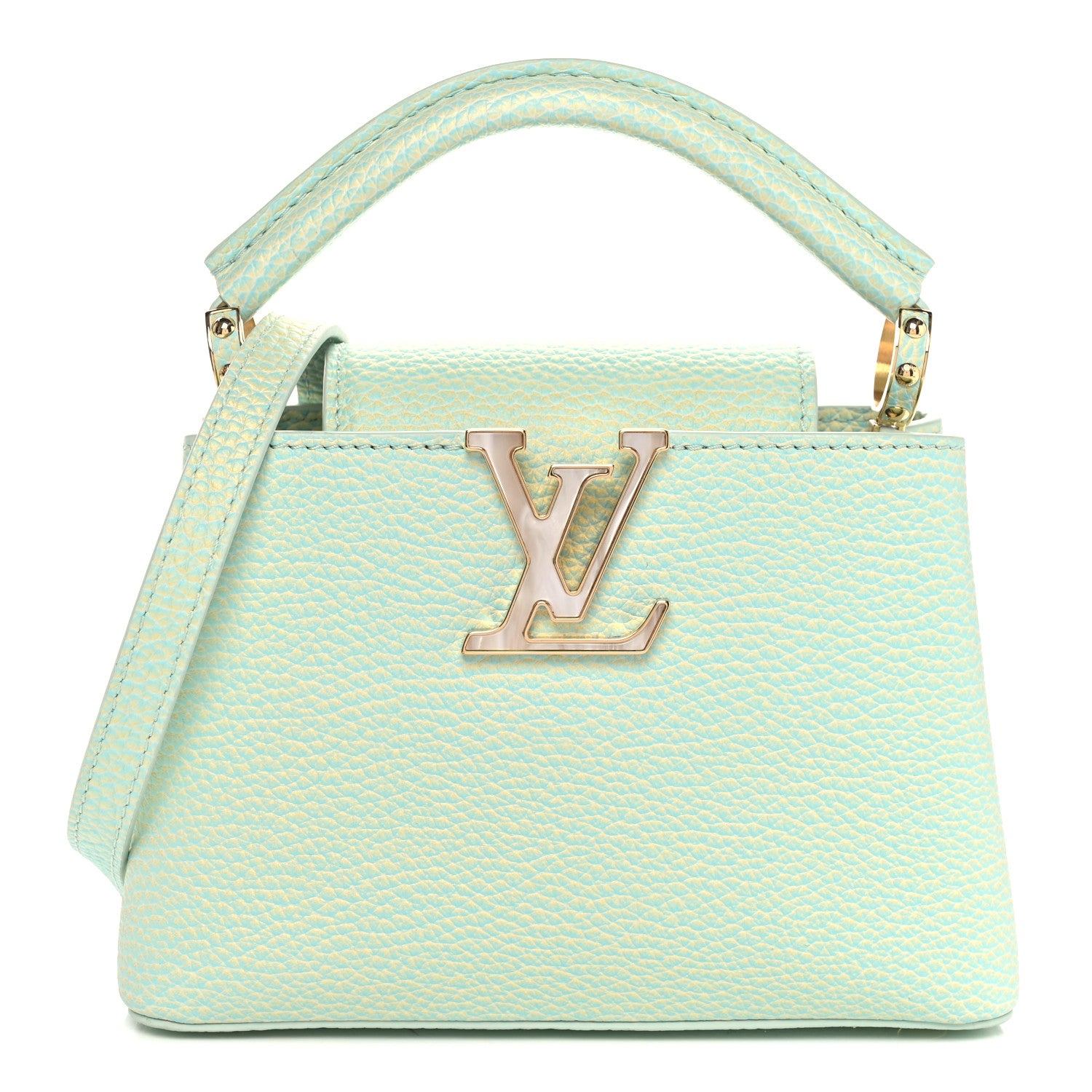 Louis Vuitton Taurillon Summer Stardust Mini Capucines Vert D'eau 2 of 13