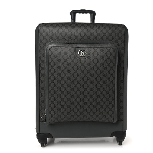 GG Supreme Monogram Web Medium Savoy Trolley  Black