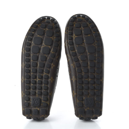 Louis Vuitton Monogram Mens Arizona Car Shoe Moccasin Loafers 12 Macassar 5 of 8