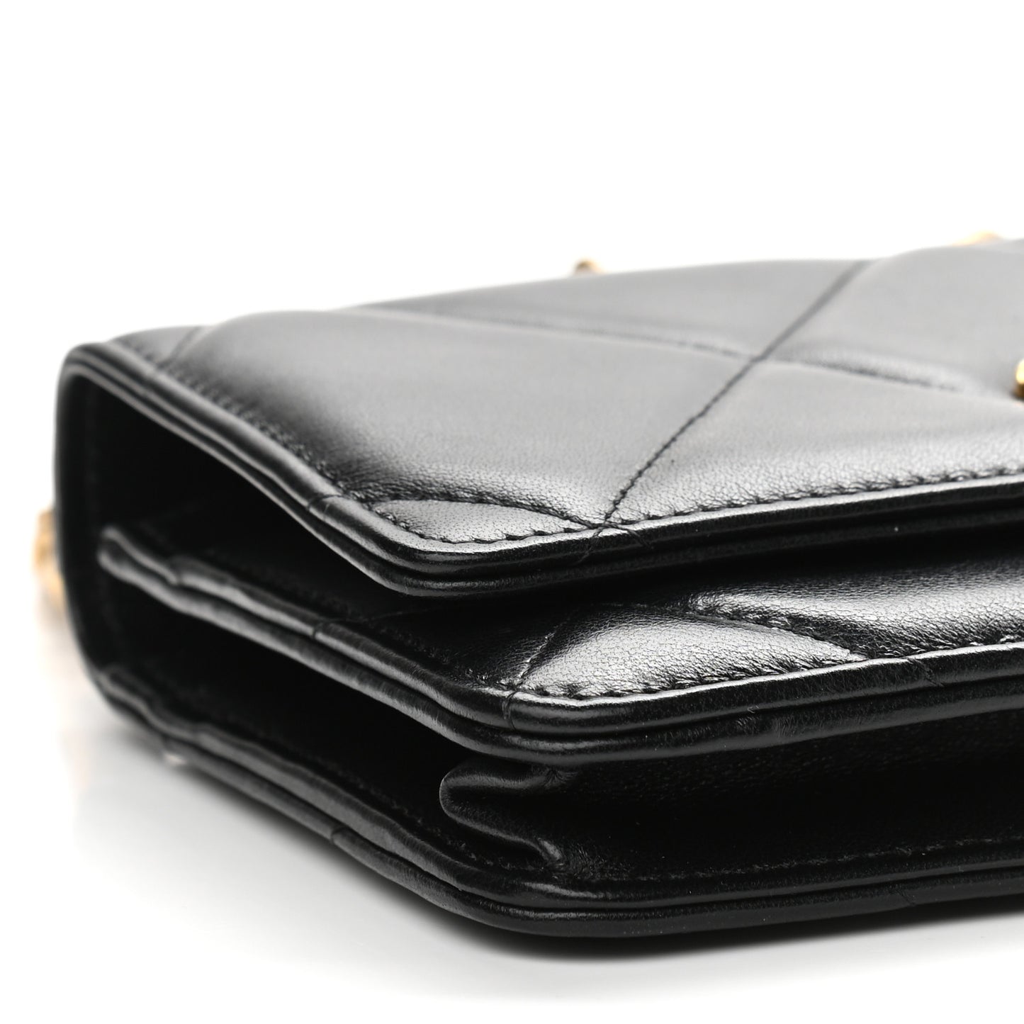 Lambskin Quilted Chanel 19 Wallet On Chain WOC Black