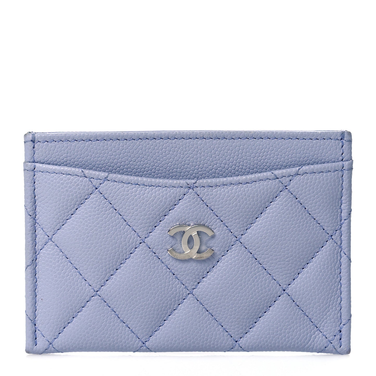 Caviar Quilted Card Holder Light Purple