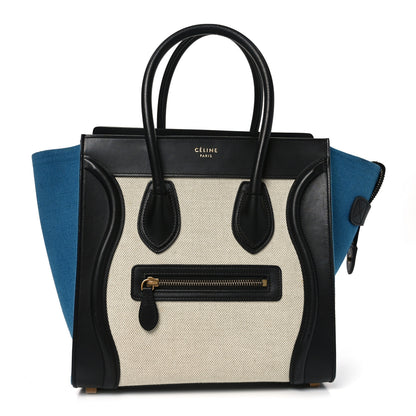 Celine Canvas Smooth Calfskin Micro Tri-Color Luggage Royal 1 of 9