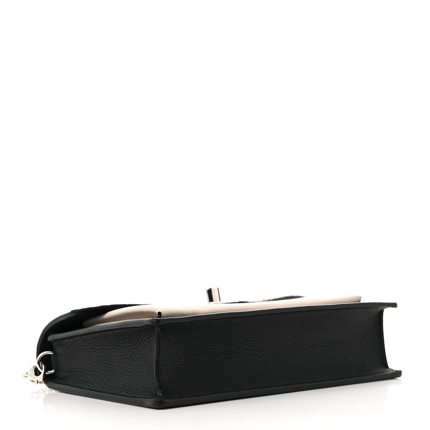 Soft Calfskin Snakeskin My Lockme Chain Bag Pochette Black