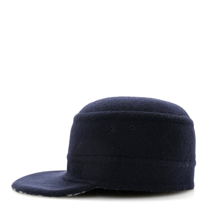Christian Dior Wool Oblique Reversible Chic Military Cap 58 Blue 4 of 8