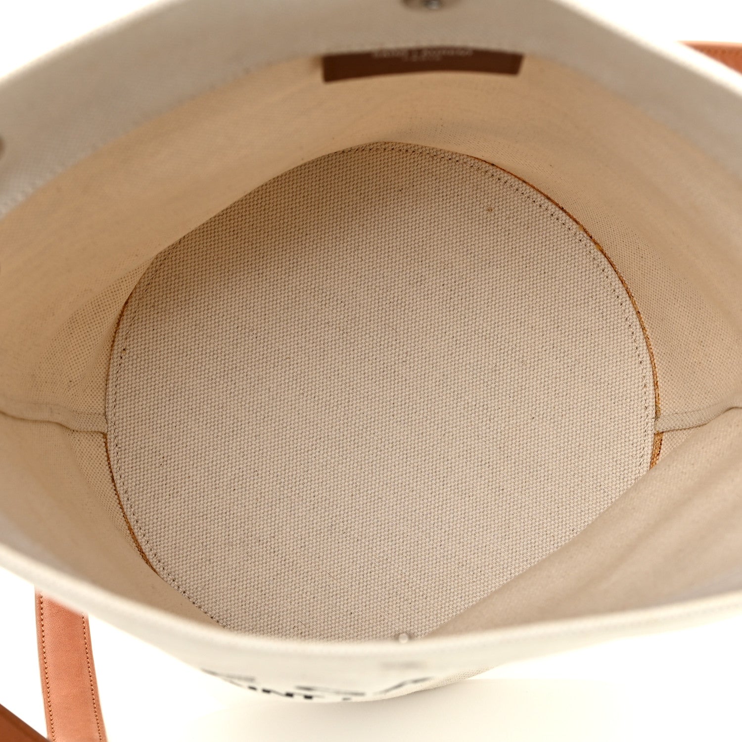 Saint Laurent Linen Calfskin Rive Gauche Bucket Bag Grey Cognac 6 of 13