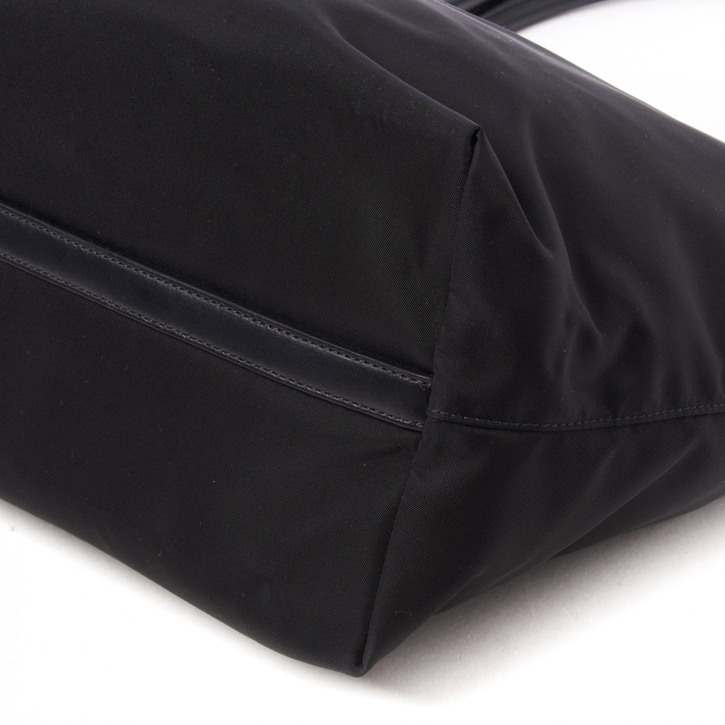 Tessuto Nylon Soft Calf Shopping Tote Black