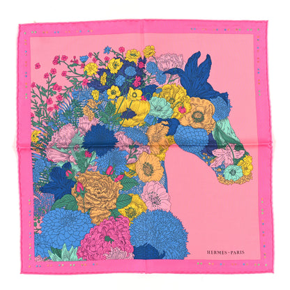 Hermes Silk Robe Legere Scarf 45 Rose Bleu Jaune 1 of 3