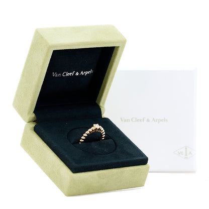 Van Cleef & Arpels 18K Rose Gold Diamond .30ct Perlee Solitaire Engagement Ring 51 5.75 7 of 7