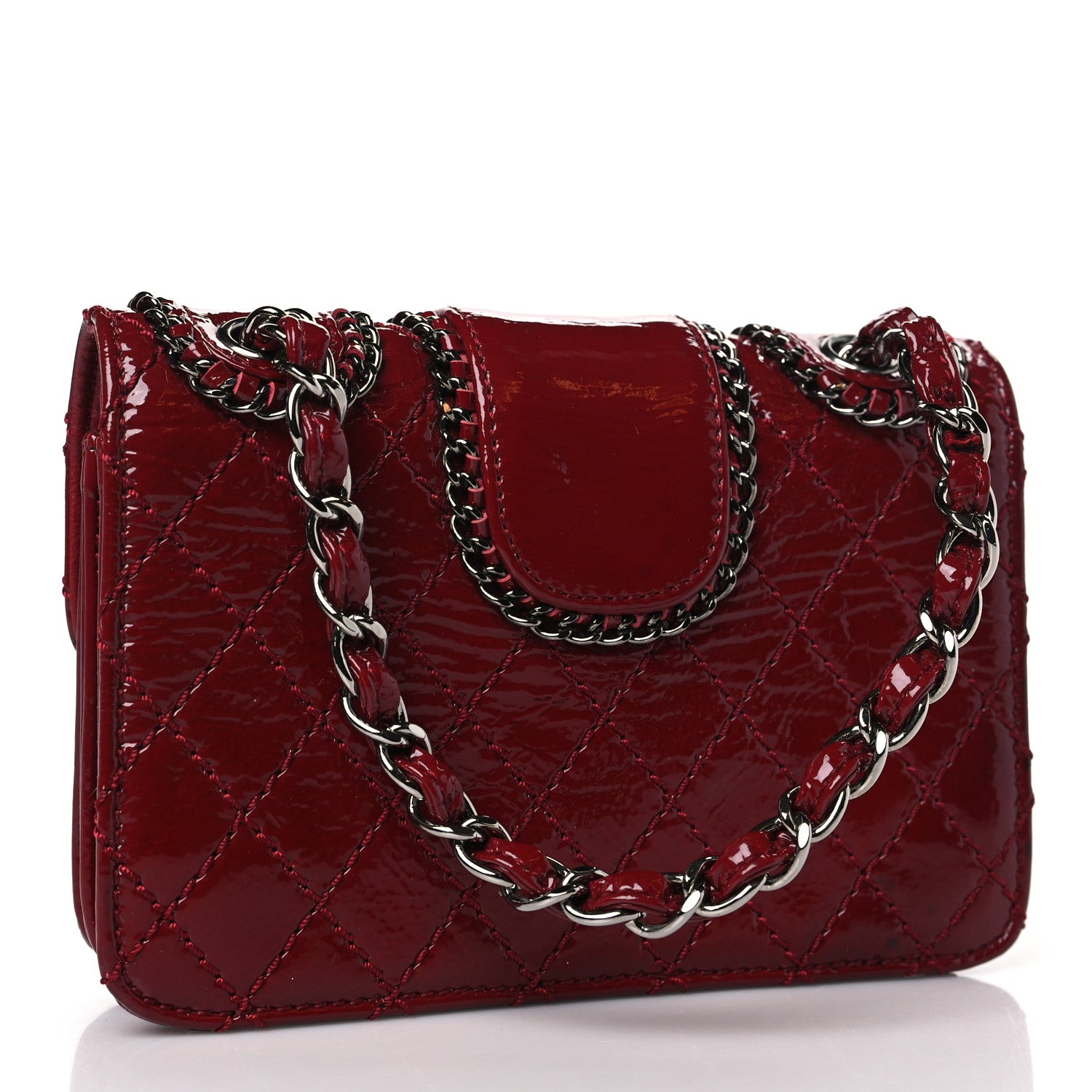 Chanel Patent Mini Madison Flap Red 5 of 11