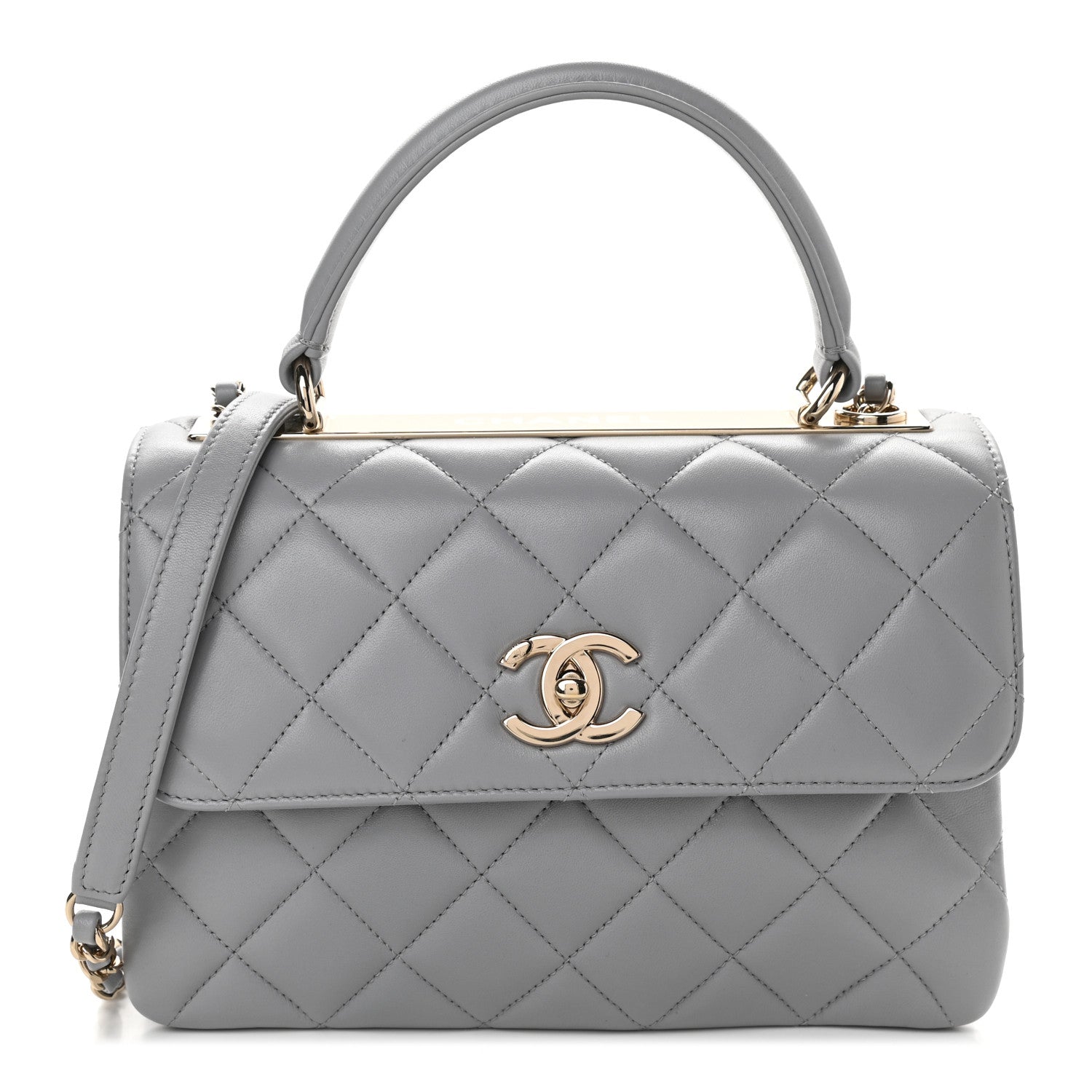 Chanel Lambskin Quilted Small Trendy CC Flap Dual Handle Bag Grey 1 of 9