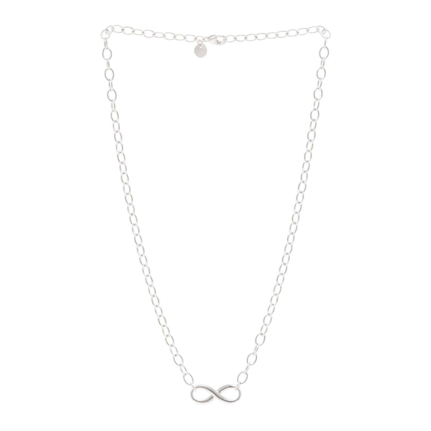 Tiffany Sterling Silver Narrow Infinity Link Necklace 3 of 5