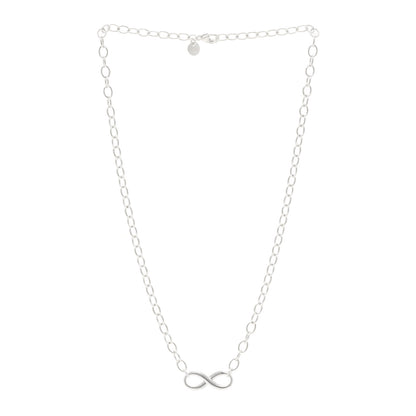 Tiffany Sterling Silver Narrow Infinity Link Necklace 3 of 5