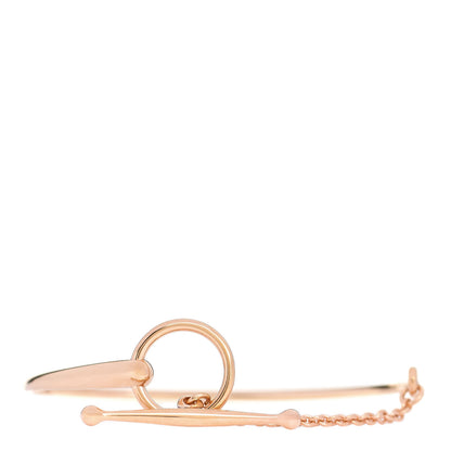 Hermes 18K Rose Gold Filet d'Or Bracelet LG 1 of 4