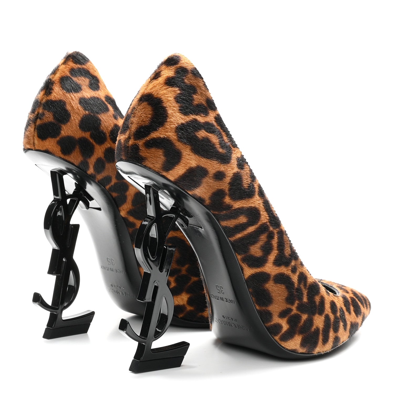 Saint Laurent Calf Hair Leopard Print Opyum 110 Pumps 35 Brown 5 of 10