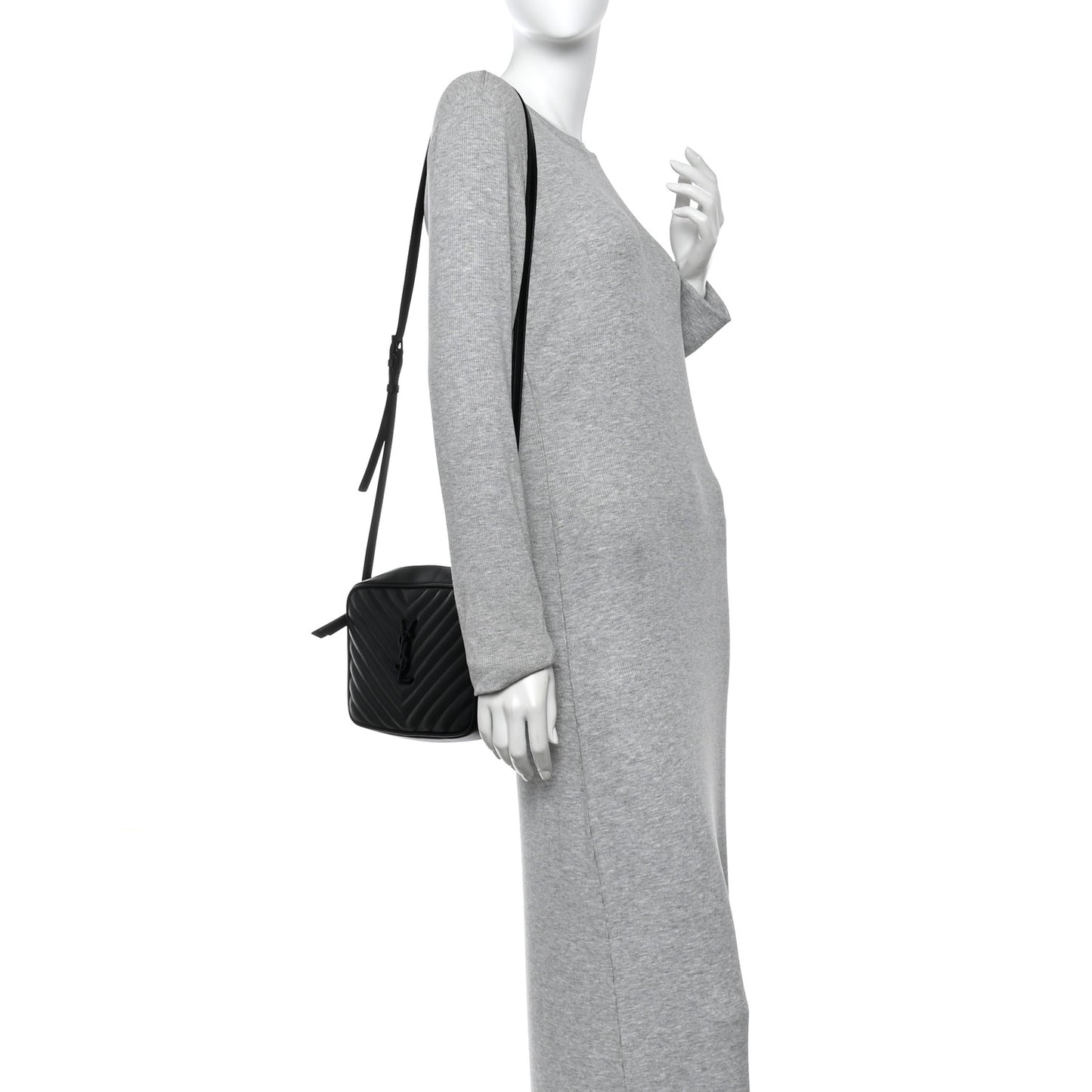 Calfskin Matelasse Monogram Monochrome Lou Camera Bag Black