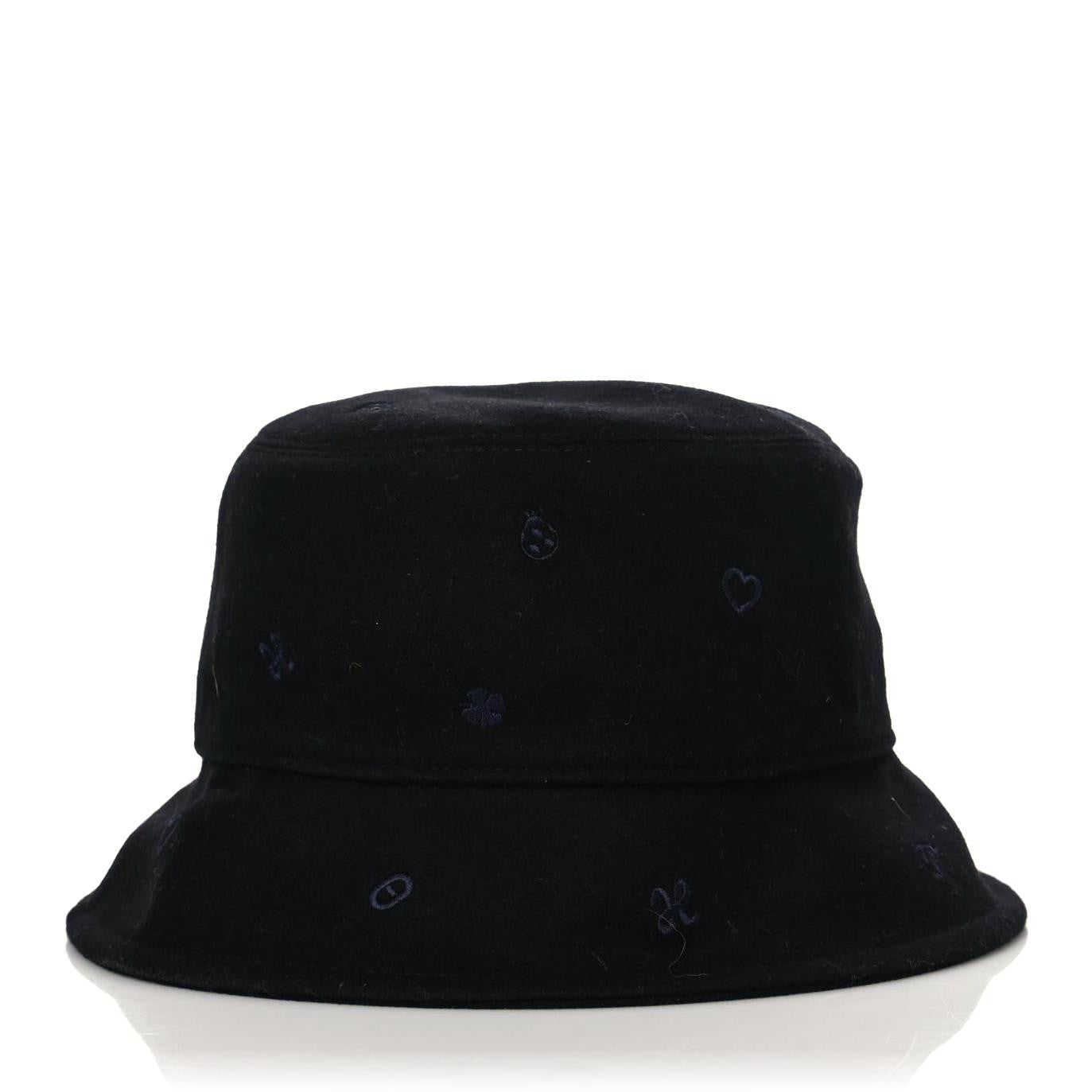Hermes Cashmere Debbie Charms Bucket Hat 59 Black 1 of 7
