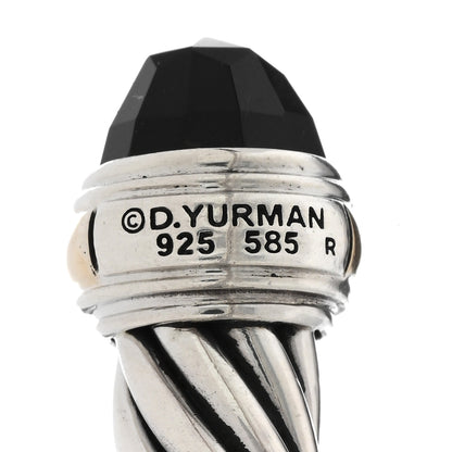 David Yurman Sterling Silver 14K Yellow Gold Black Onyx 7mm Cable Classics Bracelet 3 of 3