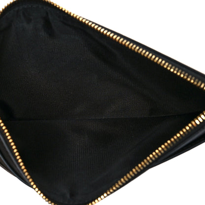 Givenchy Goatskin GV3 Wristlet Zip Card Holder Black Grey 5 of 10