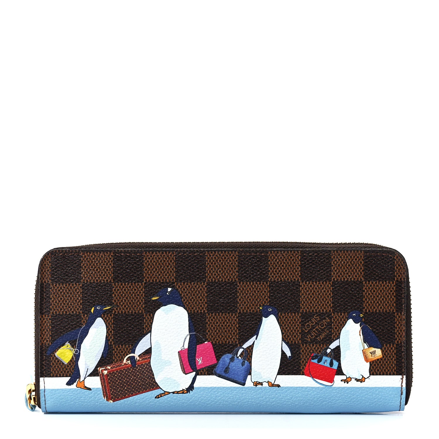 Louis Vuitton Damier Ebene 2017 Christmas Animation Clemence Wallet 1 of 11