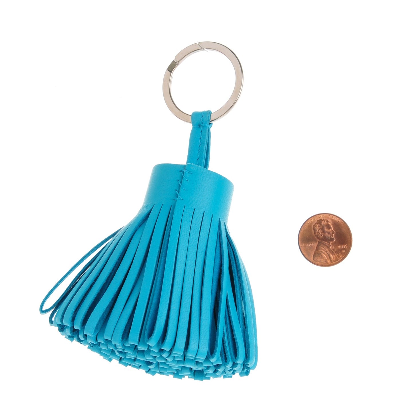 Lambskin Carmen Tassel Key Holder Bleu Azteque