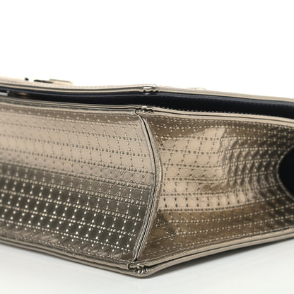 Christian Dior Metallic Patent Micro-Cannage Medium Diorama Flap Bag Gold 8 of 8