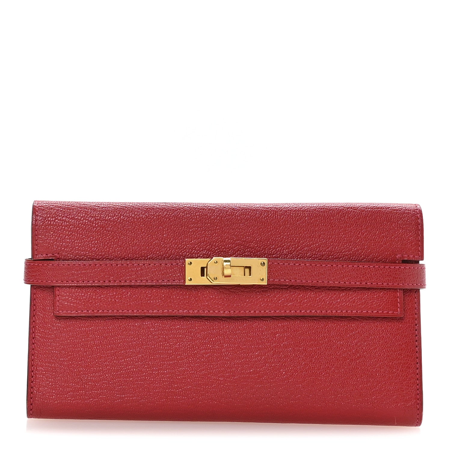Hermes Chevre Mysore Kelly Longue Wallet Rouge Casaque 1 of 16