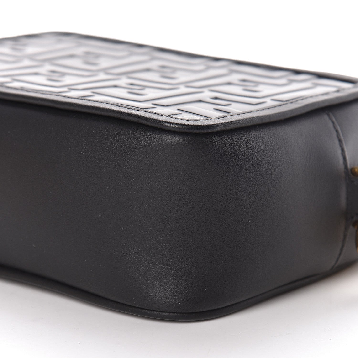 Fendi Vitello Century FF 1974 Embossed Mini Camera Case Black 11 of 13