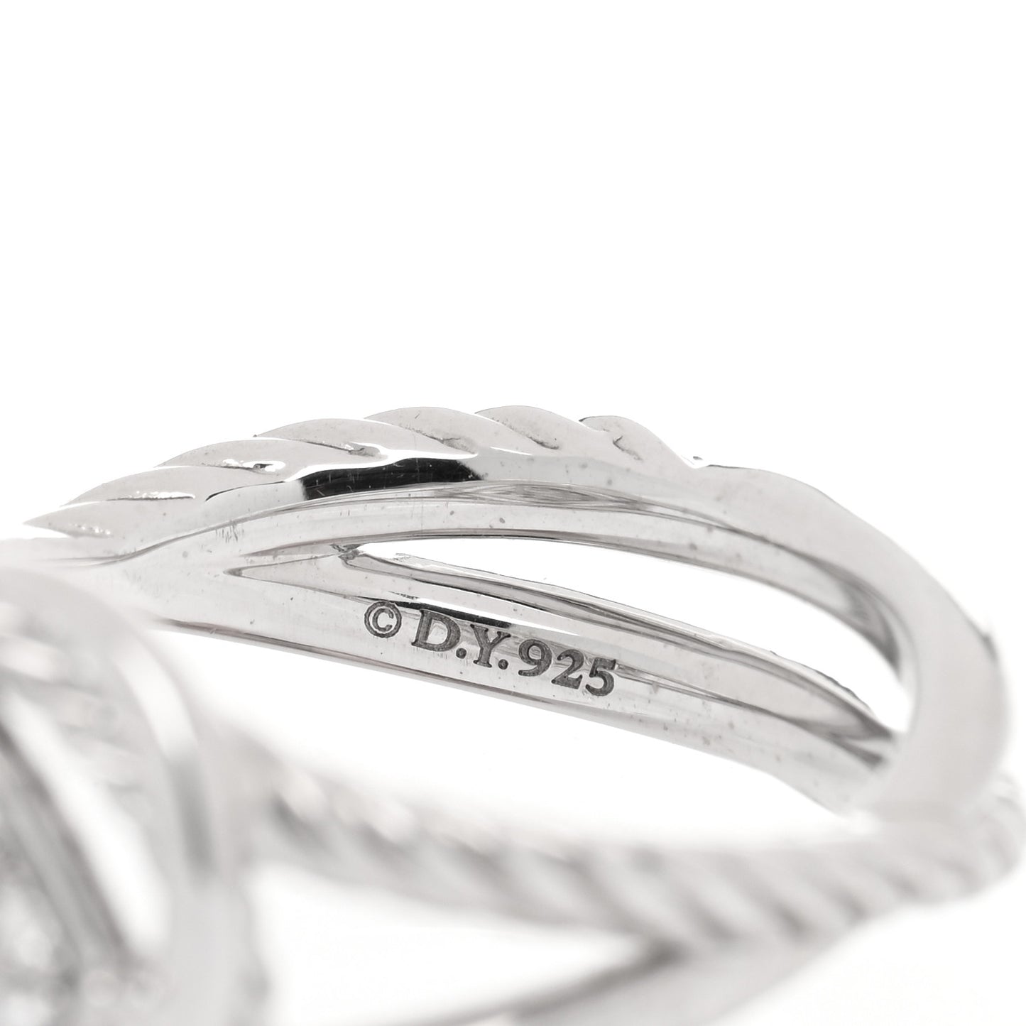 Sterling Silver Diamond Pave 7mm Infinity Ring 52 6