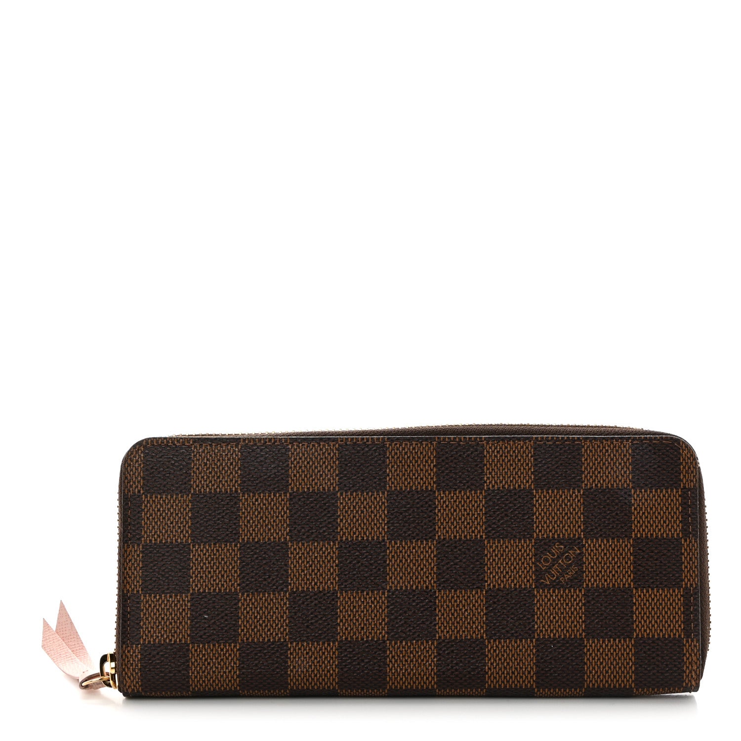 Louis Vuitton Damier Ebene Clemence Wallet Rose Ballerine 1 of 7