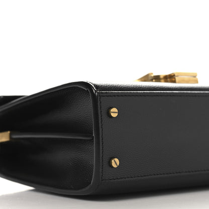 Saint Laurent Grain de Poudre Mini Classic Monogram Cassandra Top Handle Black 8 of 10