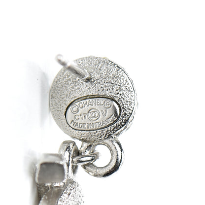 Chanel Crystal CC Drop Earrings Silver 4 of 4