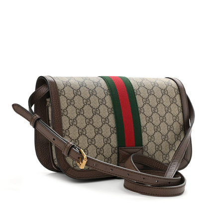 Gucci GG Supreme Monogram Web Ophidia Flap Messenger Bag Beige New Acero 3 of 11