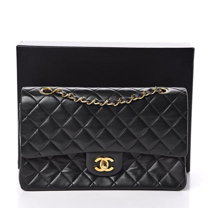 Chanel Lambskin Quilted Medium Double Flap Black 15 of 15