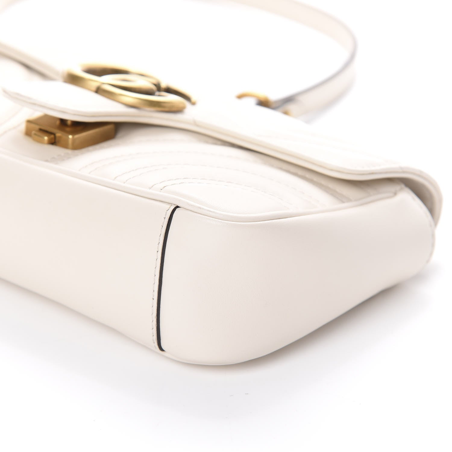 Gucci Calfskin Matelasse Mini GG Marmont Shoulder Bag White 8 of 8