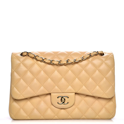 Chanel Lambskin Quilted Jumbo Double Flap Beige Clair 1 of 9