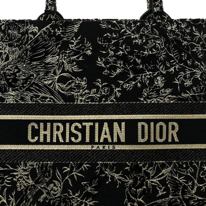Christian Dior Velvet Jardin d'Hiver Embroidered Large Book Tote Black Gold 8 of 10