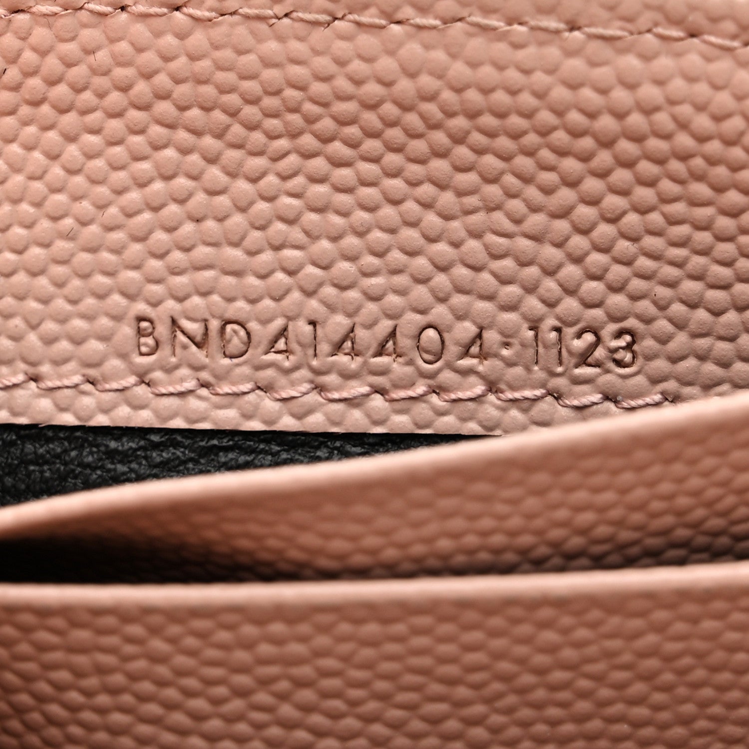 Saint Laurent Grain De Poudre Matelasse Chevron Small Monogram Envelope Wallet Pale Pink 7 of 8