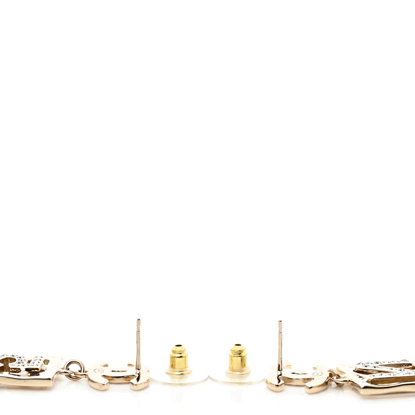 Crystal CC No 5 Drop Earrings Gold